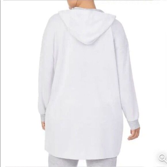 Refinery29 zip front double knit hooded robe mid thigh S - Picture 4 of 11